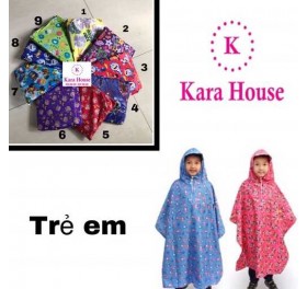 áo mưa bít trẻ em vải dù siêu dày kara