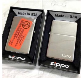 Hộp quẹt zippo Mỹ xịn tem đỏ mẫu trơn bạc