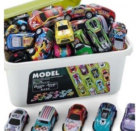 Thùng 30 chiếc ô tô đồ chơi cho bé bằng kim loại HỘP TO