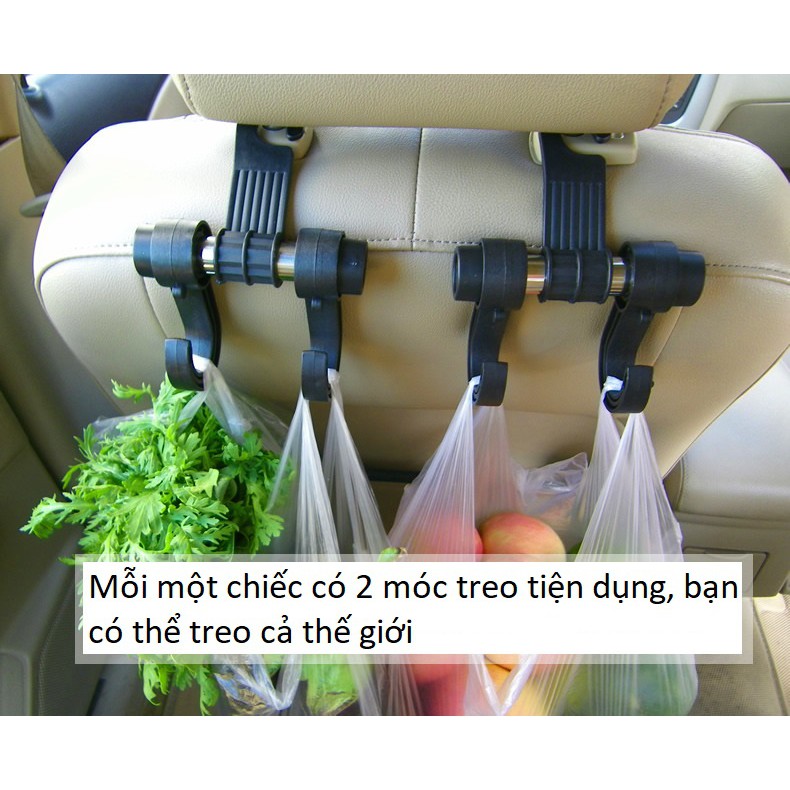 Móc treo đồ sau ghế ô tô xe hơi tiện dụng (móc đôi có 2 chỗ treo đồ) |  Shopee Việt Nam