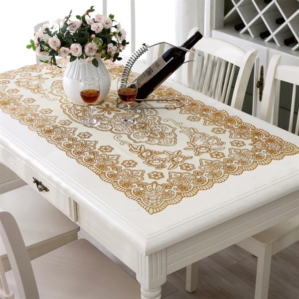 Khăn trải bàn nhũ vàng chữ nhật 50*110cm