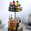Kệ gia vị xoay 360 độ 2 tầng tròn bằng sắt sơn tĩnh điện mẫu mới