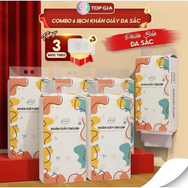 Giấy vệ sinh rút đáy đa sắc T6