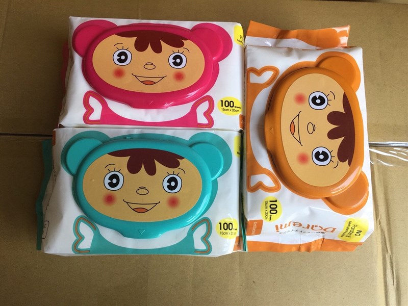 Khăn ướt không mùi Daremi 100 tờ size lớn 15x20cm