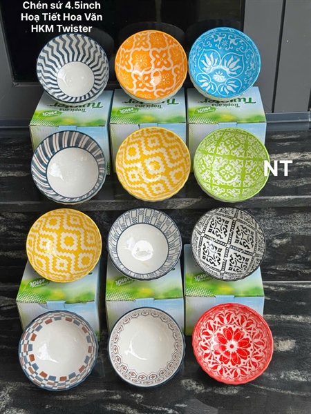 set 3 chén sứ họa tiết đựng nước chấm