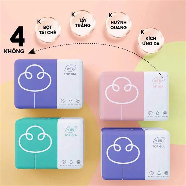 giấy ăn 3 màu Topgia ( thùng 16 bịch )