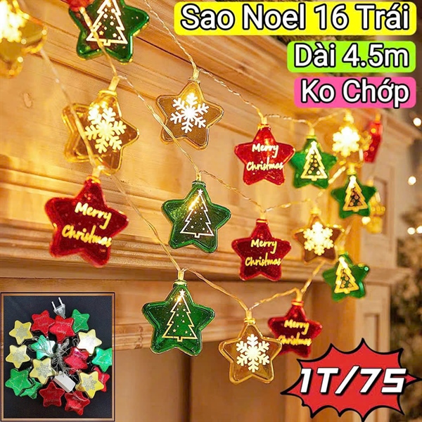 Dây đèn trang trí Noel 16 bóng dài 4.5m