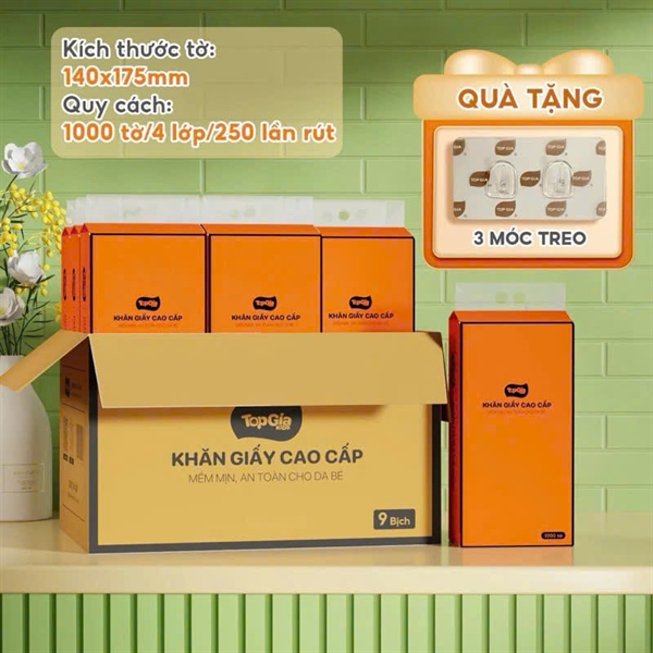 Giấy treo rút topgia thùng 9 gói