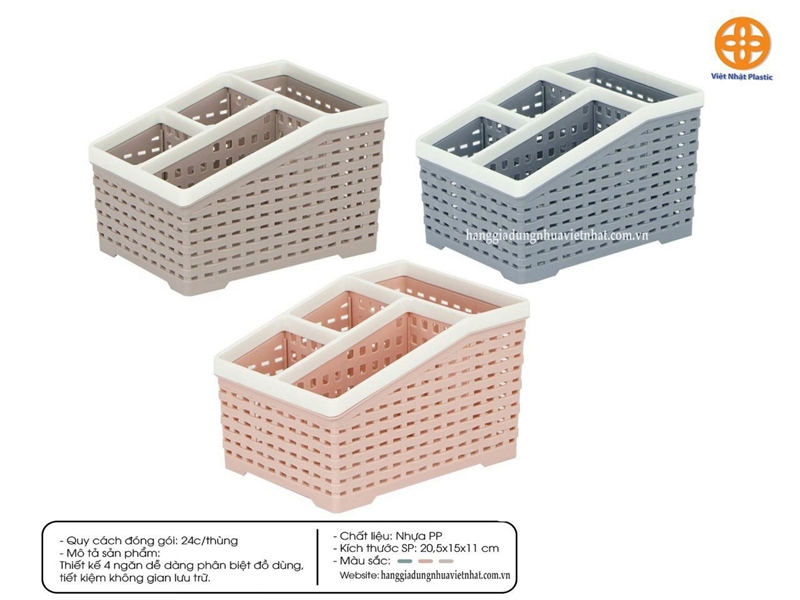 Khay tiện ích 4 ngăn Việt Nhật mẫu mới