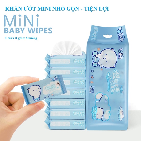 Bịch 8 gói khăn ướt mini bỏ túi hàng hot