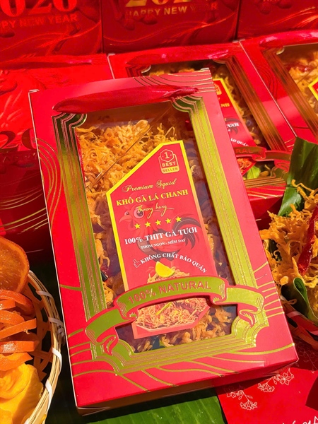 khô gà hộp giấy 500gram