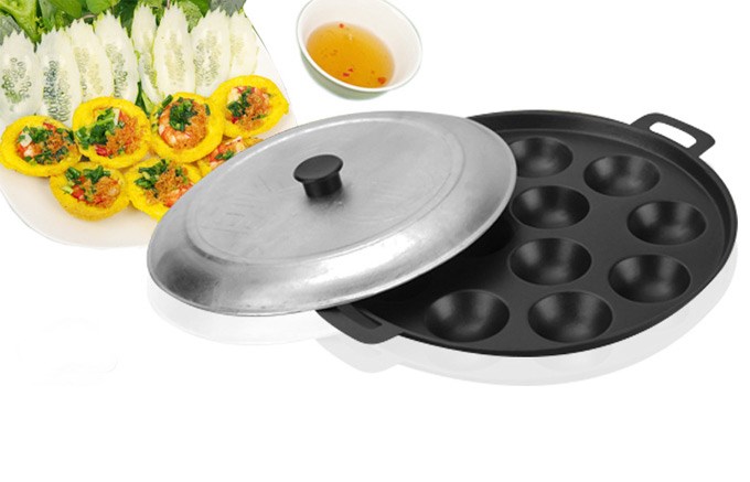 CHẢO ĐỔ BÁNH KHỌT 8 lỗ