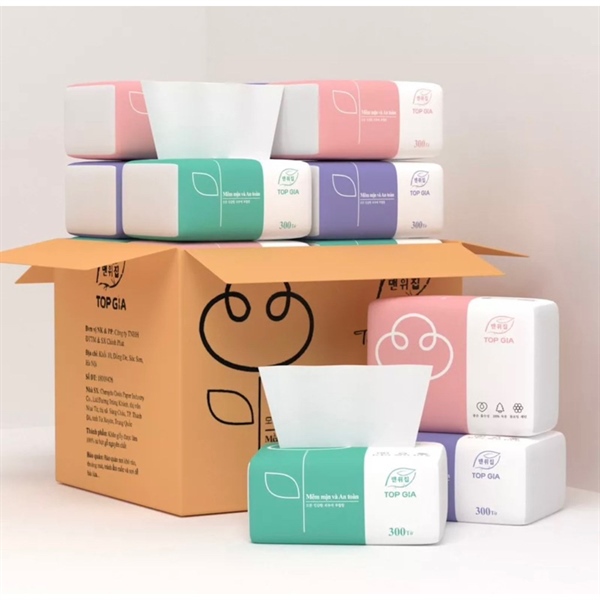 khăn giấy topgia 3 màu thùng 30 gói