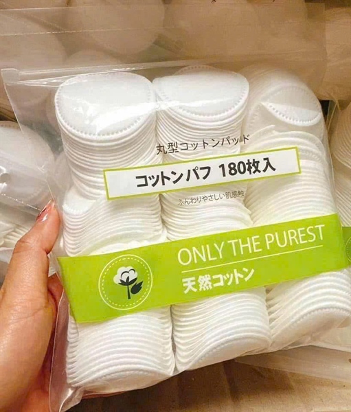 Bông tẩy trang tròng miniso 180 miếng