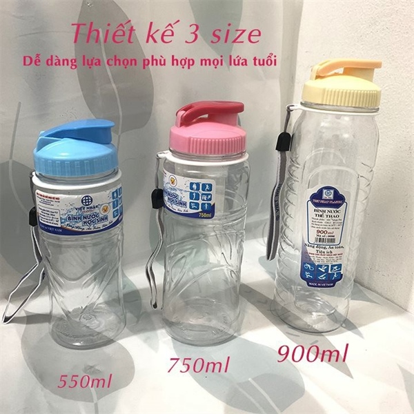 Bình nước thể thao Việt Nhật 550ml có quai