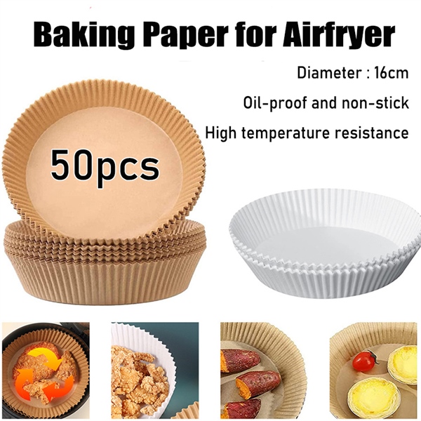 Set 50 miếng giấy lót nồi chiên không dầu có hộp