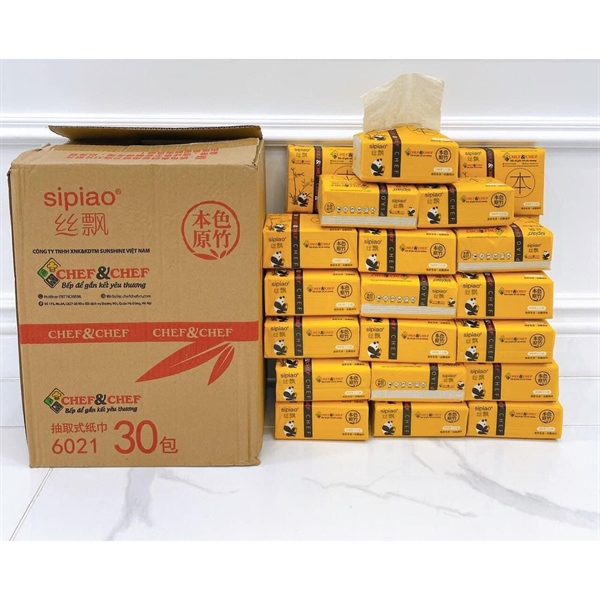 Giấy gấu trúc Chef&Chef chính hãng thùng 30 gói - Dai và mịn hơn