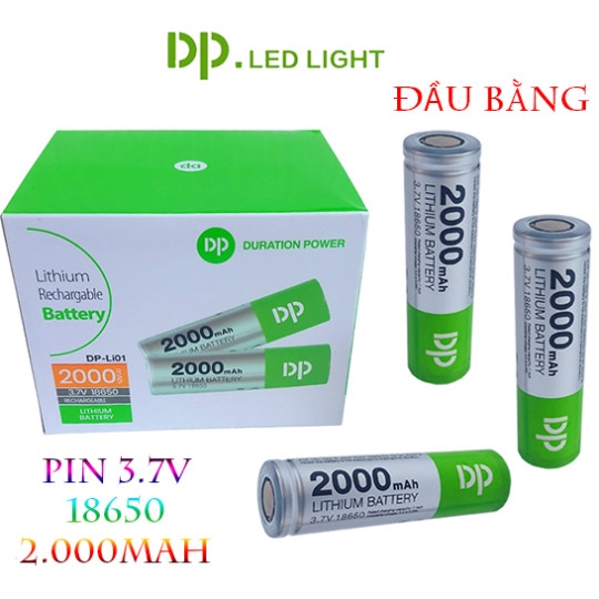 Pin sạc 18650 DP đầu bằng 3.7V 2.000mAh