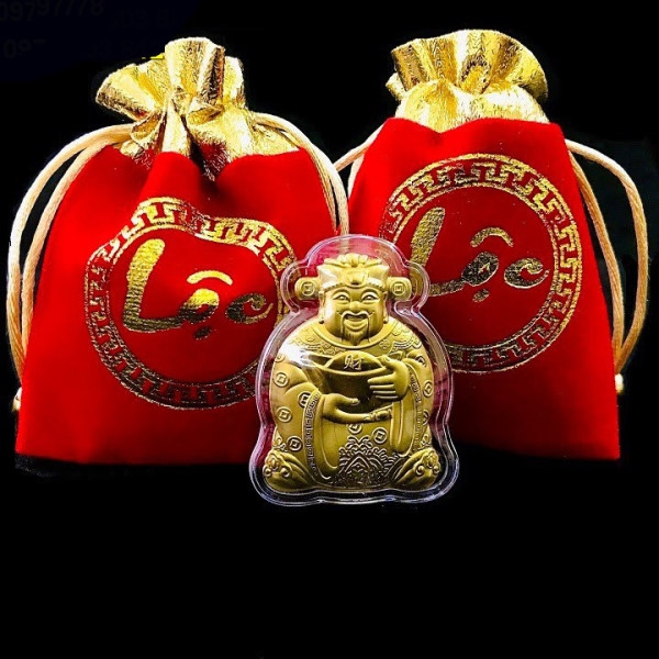 thần tài mạ vàng kèm túi lộc