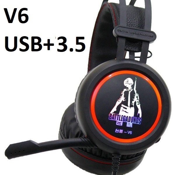 Headphone có mic chuyên game V6 Jack 3.5mm