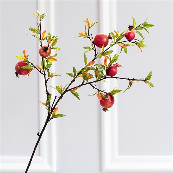 cành lựu giả trưng tết cao 95cm có 6 quả