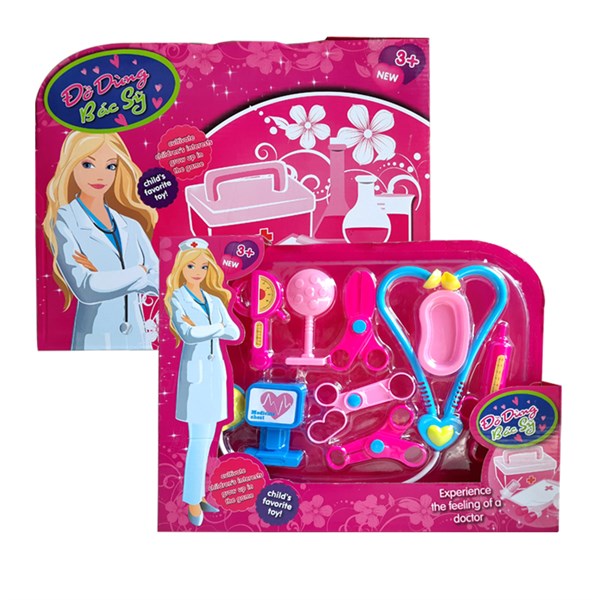 Hộp Đồ Chơi Nhập Vai Bác Sĩ màu hồng cho bé