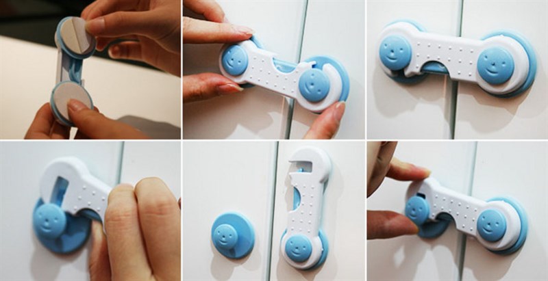 Dụng cụ khóa tủ cho bé Kích thước 9.7*3.6 cm nhựa cứng