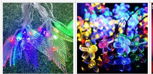 đèn led kiểu 7 màu 5m chiếc lá hoặc bông mai