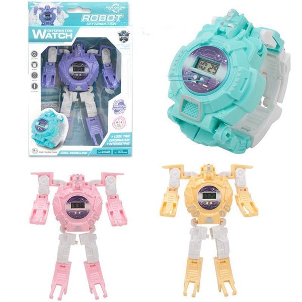 Đồng hồ điện tử biến hình robot 2in1 cho bé không hộp