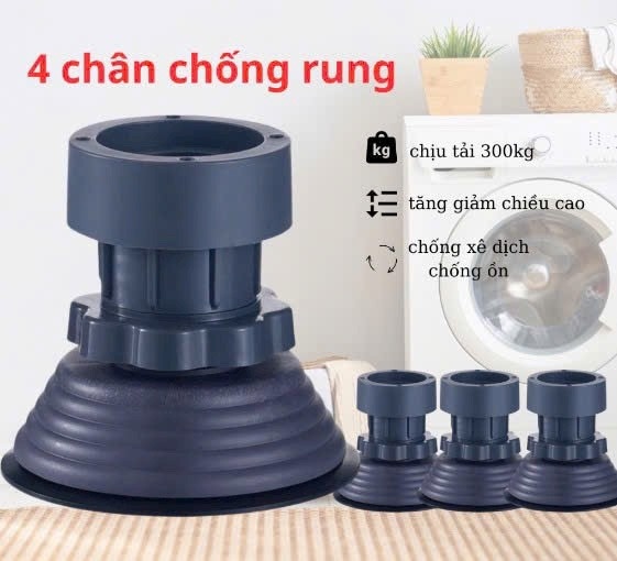 Set 4 chân chống rung máy giặt 2 tầng mẫu mới chịu lực tốt