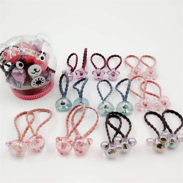 hộp 20 dây cột tóc hình gấu