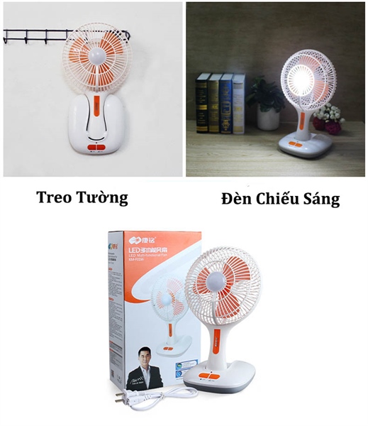 Quạt bàn tích điện có đèn led KM-F0166 hàng cao cấp