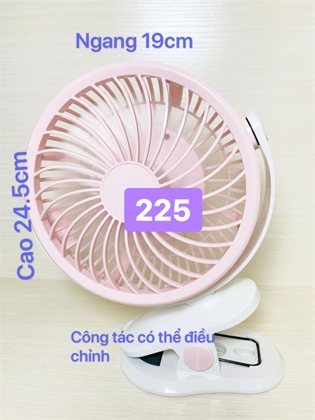 Quạt mini sạc kẹp bàn có điều chỉnh tốc độ Gió wd-225