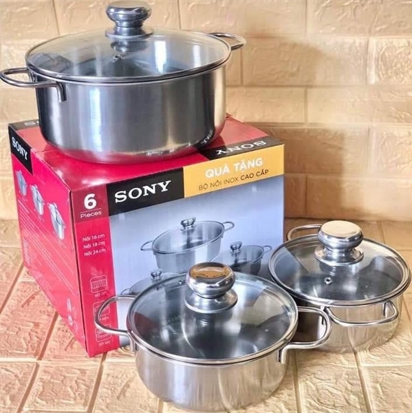 Bộ 3 nồi inox Sony