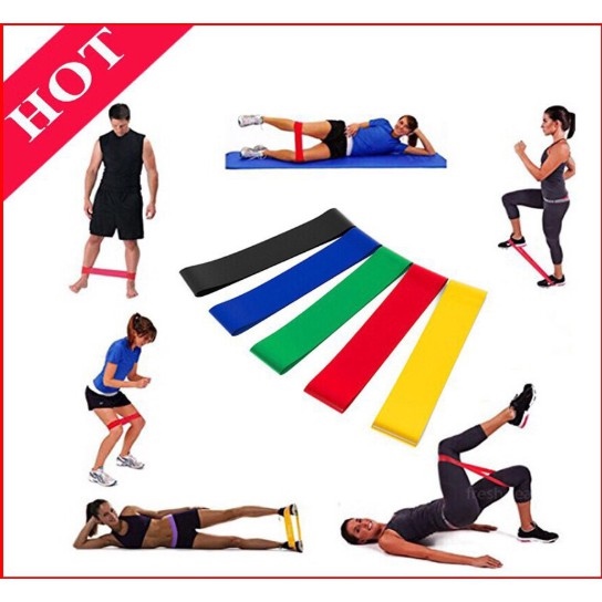 Bộ 5 dây kháng lực, dây đàn hồi tập mông, đùi, chân
