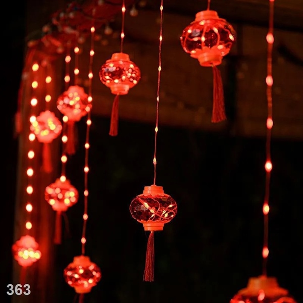 Đây đèn led trang trí hình lồng đèn 10 trái