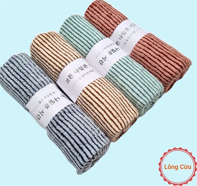 Khăn lông cừu kẻ sọc 30x50cm