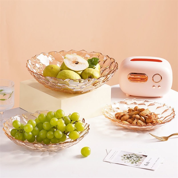 Đĩa thuỷ tinh vân tổ ong size đại 26cm