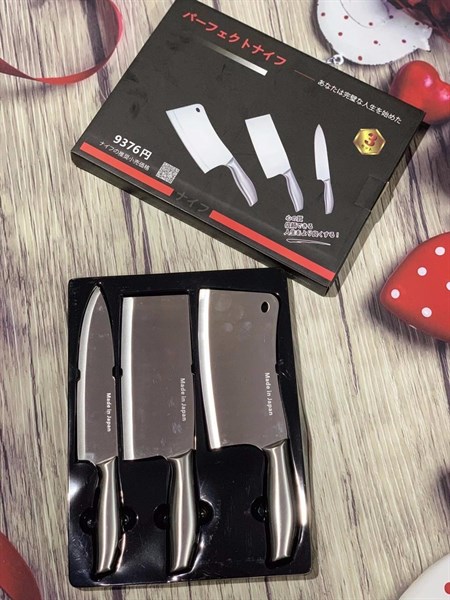 Bộ 3 dao Nhật Made in Japan xịn có khắc chữ
