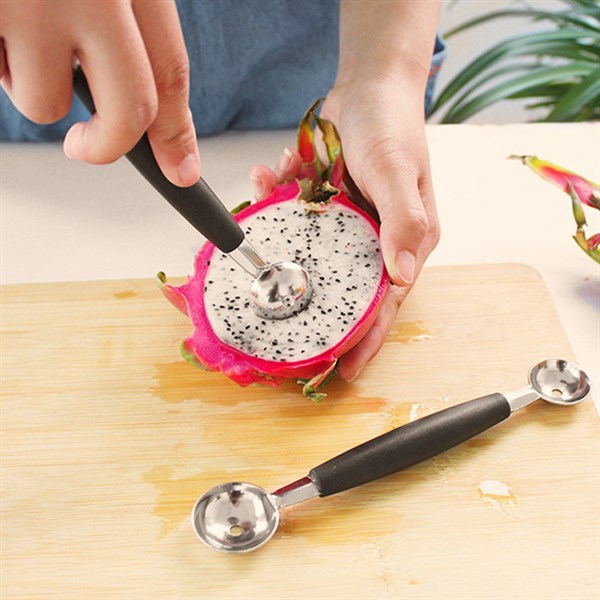muỗng múc kem trái cây 2 đầu bằng thép không gỉ