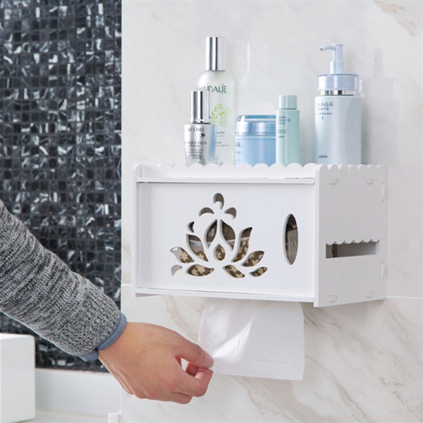 Hộp đựng giấy vệ sinh treo tường gỗ