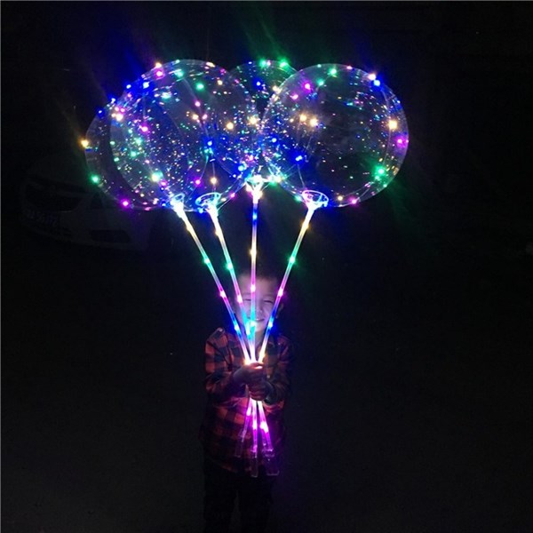 bong bóng galaxy phát sáng cán dài