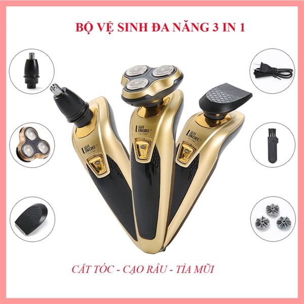 Máy cạo râu, cắt tóc, tỉa lông mũi 3in1