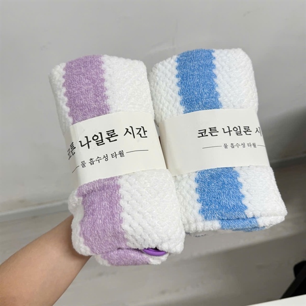 Khăn tắm kẻ sọc lông cừu Hàn Quốc 65x135