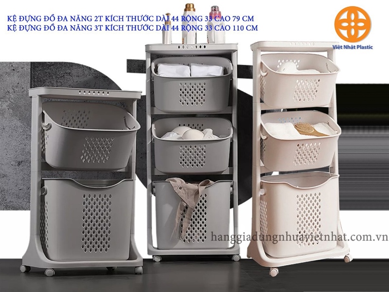 Kệ 3 tầng đa năng Việt Nhật mẫu mới 44x33x110cm