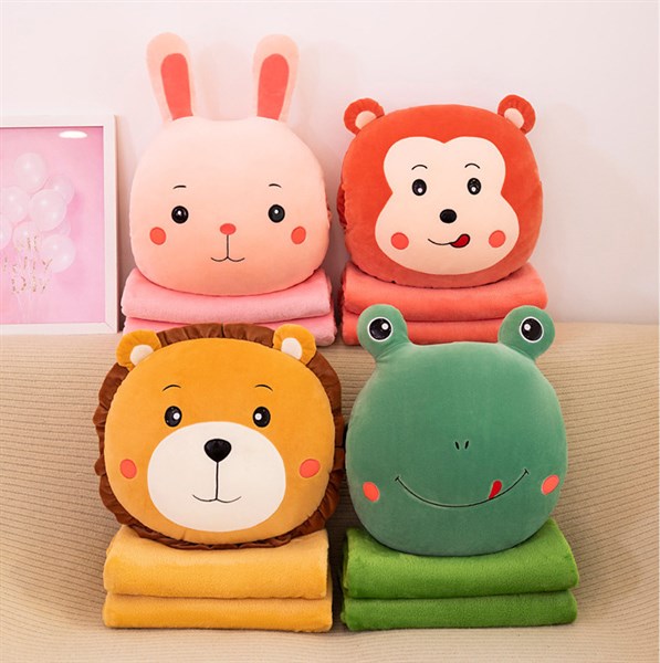 bộ chăn gối hình thú kích thước 110cm*160cm siêu kute