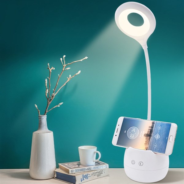 Đèn bàn tích điện nút cảm ứng 3 chế độ có Giá để điện thoại loại xịn