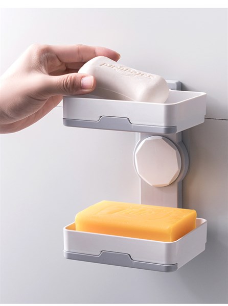 kệ xà phòng xoay 360 độ 2 tầng