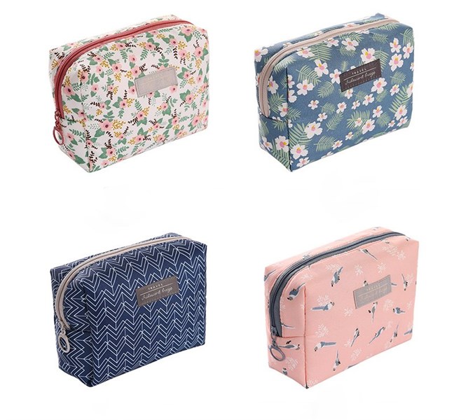 túi đựng mỹ phẩm xách tay họa tiết dễ thương 16cm*12cm*6cm