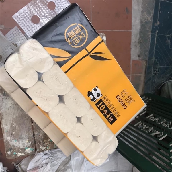 Giấy vệ sinh gấu trúc Sipiao lốc 10 cuộn siêu dai loại 1